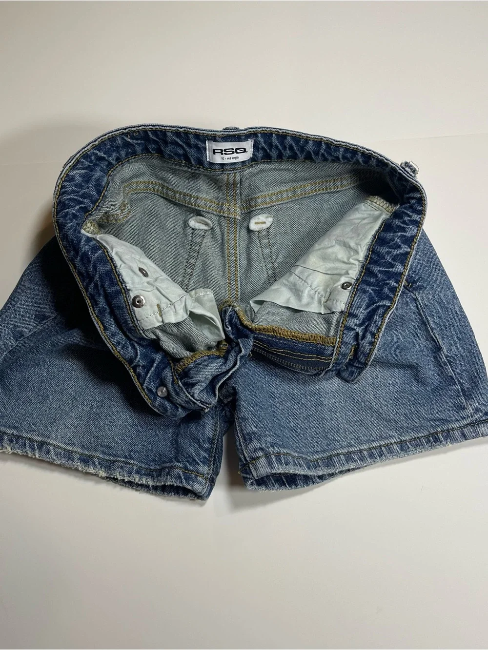 RSQ Mid Length Light Blue Denim Jean Shorts